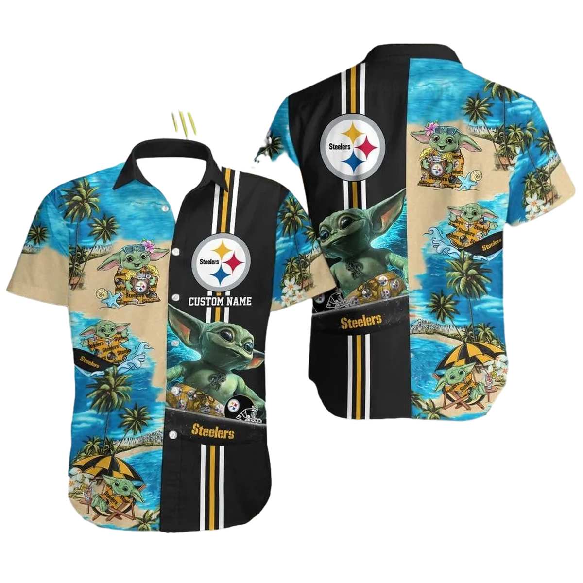 Personalized Pittsburgh Steelersbaby Yoda Summer 2025 Hawaiian Shirt - Moonbestprint