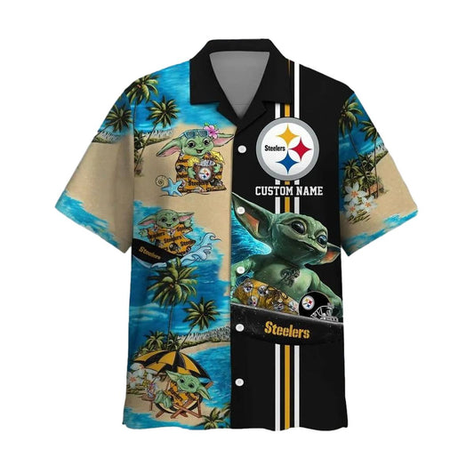 Personalized Pittsburgh Steelersbaby Yoda Summer 2025 Hawaiian Shirt - Moonbestprint