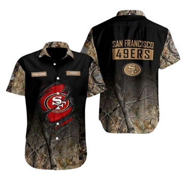 Personalized San Francisco 49ers Camo Hunt Hawaiian Shirt - Moonbestprint