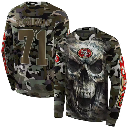 Personalized San Francisco 49ers Camo Skull Aop Sweatshirt - Moonbestprint