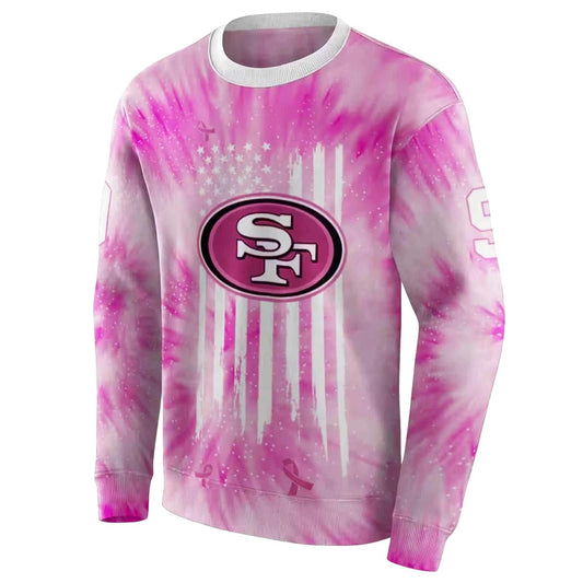 Personalized San Francisco 49ers Support Pink Aop Sweatshirt - Moonbestprint
