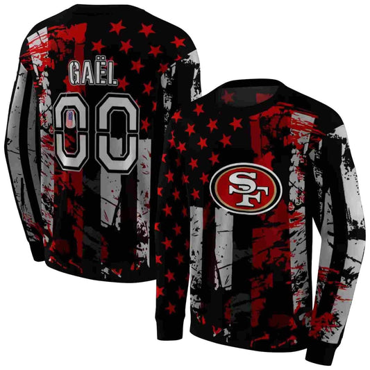 Personalized San Francisco 49ers Distressed Flag Red Black Aop Sweatshirt - Moonbestprint