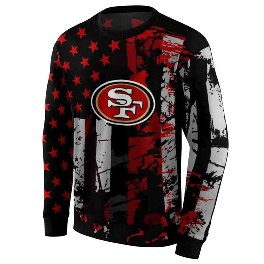 Personalized San Francisco 49ers Distressed Flag Red Black Aop Sweatshirt - Moonbestprint