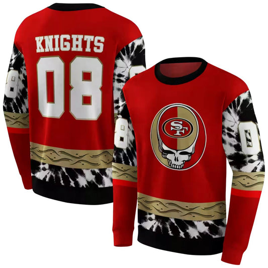 Personalized San Francisco 49ers Grateful Vibes Red Aop Sweatshirt - Moonbestprint