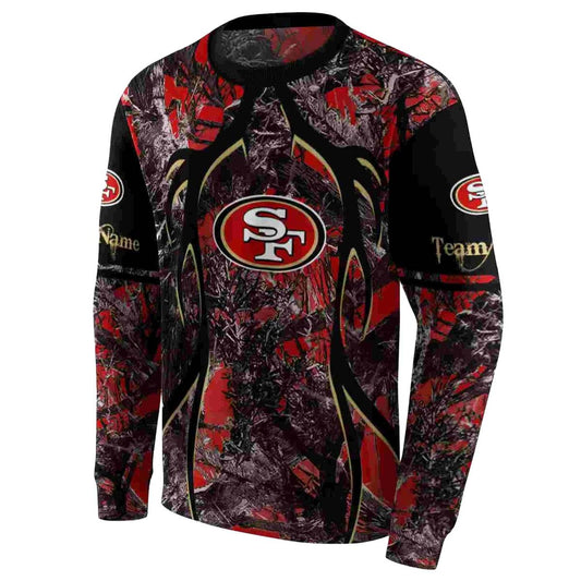 Personalized San Francisco 49ers Hunting Theme Red Black Aop Sweatshirt - Moonbestprint