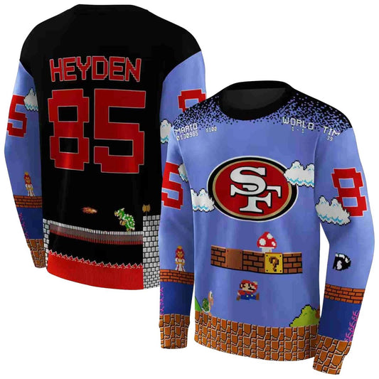 Personalized San Francisco 49ers Mario Blue Black Aop Sweatshirt - Moonbestprint
