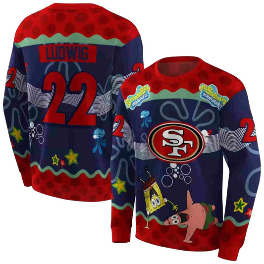 Personalized San Francisco 49ers Patrick Star Red Navy Aop Sweatshirt - Moonbestprint
