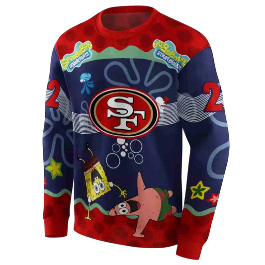 Personalized San Francisco 49ers Patrick Star Red Navy Aop Sweatshirt - Moonbestprint