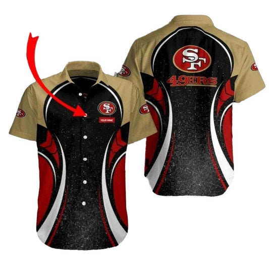 Personalized San Francisco 49ers Performance Halftone Design Hawaiian Shirt - Moonbestprint