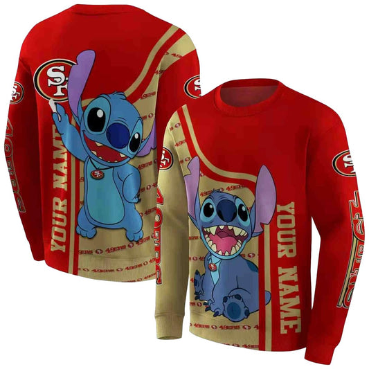 Personalized San Francisco 49ers Stitch Ohana Aop Sweatshirt - Moonbestprint