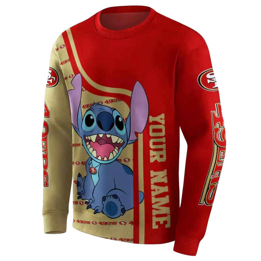 Personalized San Francisco 49ers Stitch Ohana Aop Sweatshirt - Moonbestprint