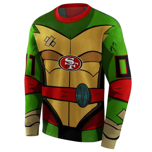 Personalized San Francisco 49ers Superhero Armor Red Green Aop Sweatshirt - Moonbestprint