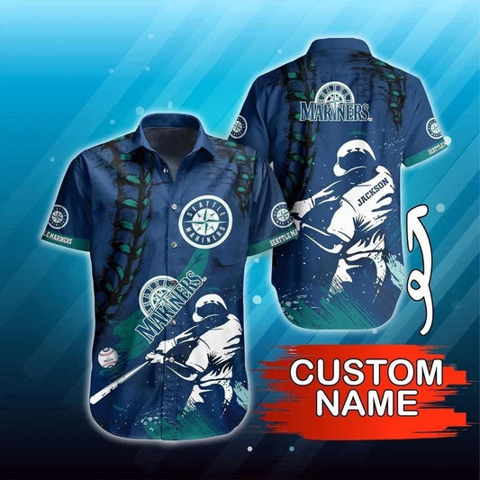 Personalized Seattle Baseball Team Marinerss Hawaiian Shirt, MLB Hawaiian Shirt Moonbestprint