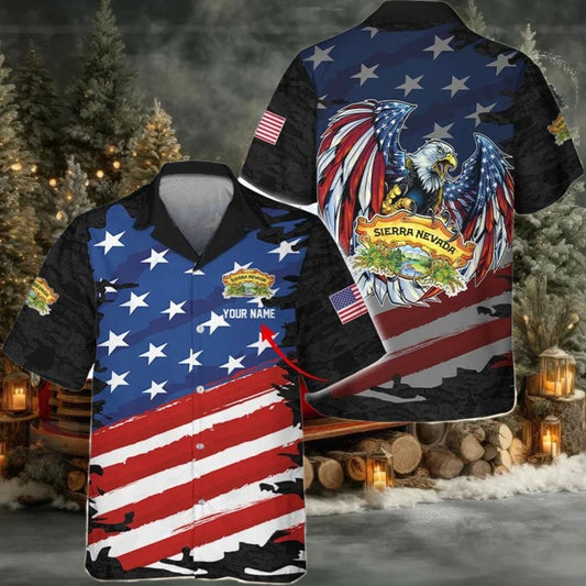 Personalized Sierra Nevada Freedom Eagle Hawaiian Shirt - Moonbestprint