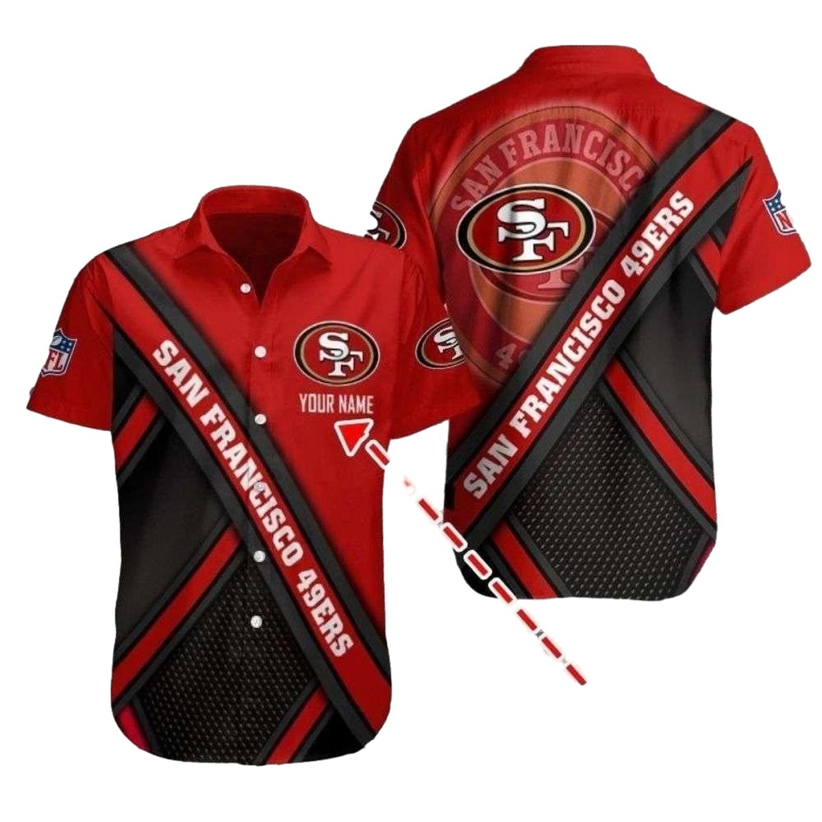 Personalized Sleek Sidelines San Francisco 49ers Hawaiian Shirt - Moonbestprint