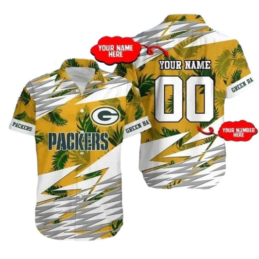 Personalized Sunny Tropics Green Bay Packers Hawaiian Shirt - Moonbestprint