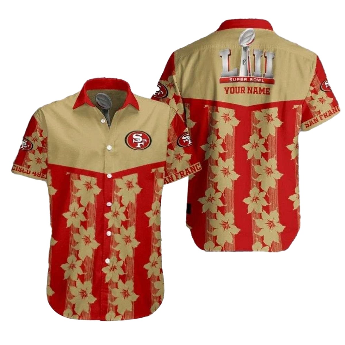 Personalized Super Bowl Liv Commemorative San Francisco 49ers Hawaiian Shirt - Moonbestprint