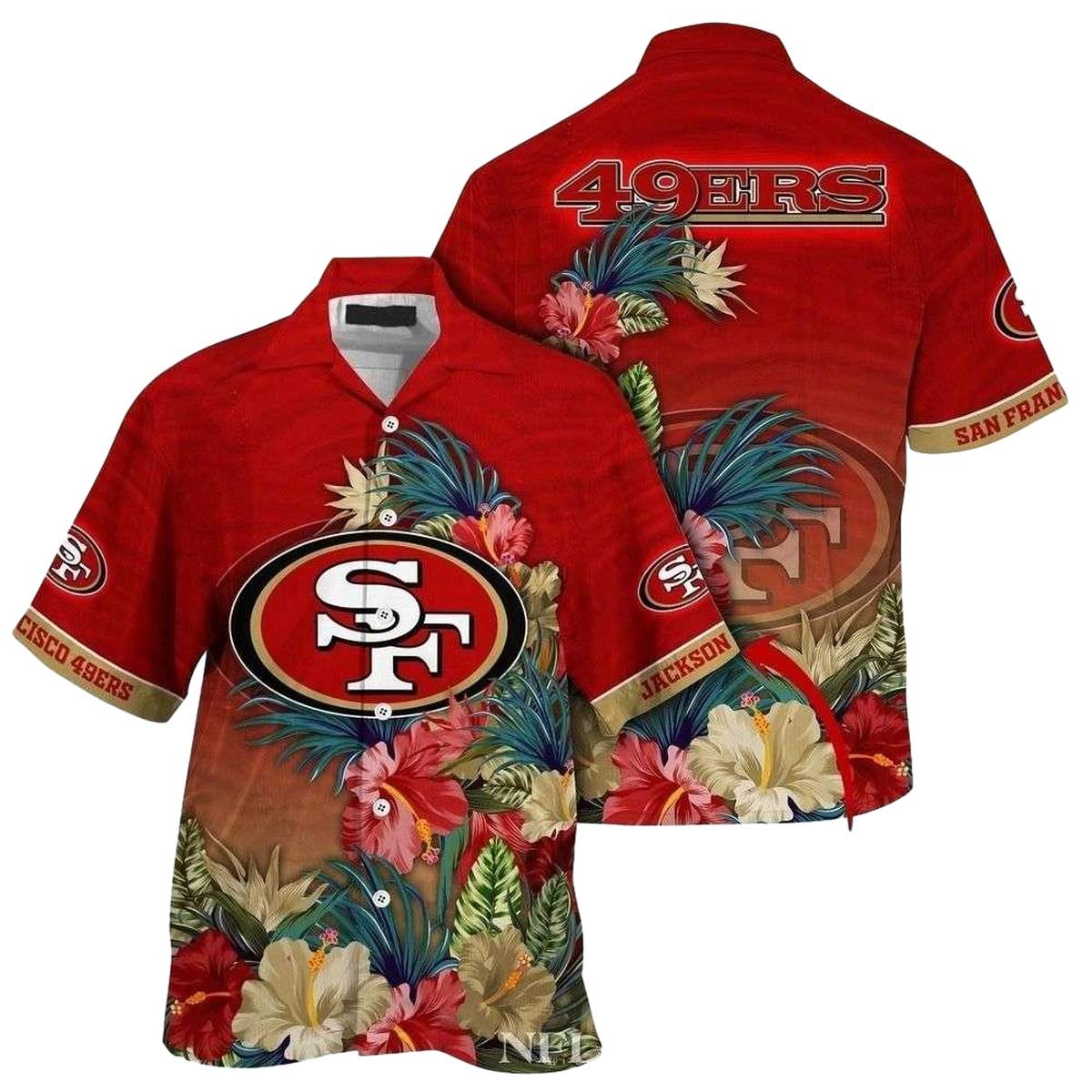 Personalized Tropical Breeze San Francisco 49ers Hawaiian Shirt - Moonbestprint