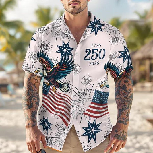Personalized USA 250 Anniversary Eagle 1776-2026 Hawaii Shirt 2, 250th Anniversary Shirt, 250th Anniversary Gift Moonbestprint