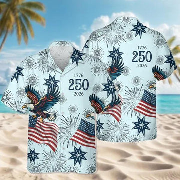 Personalized USA 250 Anniversary Eagle 1776-2026 Hawaii Shirt, 250th Anniversary Shirt, 250th Anniversary Gift Moonbestprint