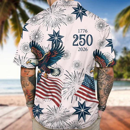 Personalized USA 250 Anniversary Eagle 1776-2026 Hawaii Shirt 2, 250th Anniversary Shirt, 250th Anniversary Gift Moonbestprint