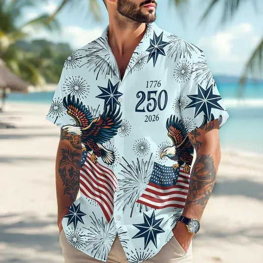Personalized USA 250 Anniversary Eagle 1776-2026 Hawaii Shirt, 250th Anniversary Shirt, 250th Anniversary Gift Moonbestprint