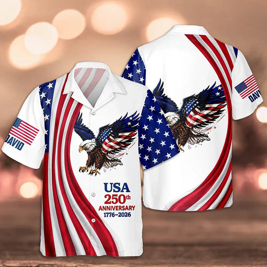 Personalized USA 250th Anniversary 1776-2026 Hawaii Shirt, 250th Anniversary Gift Moonbestprint