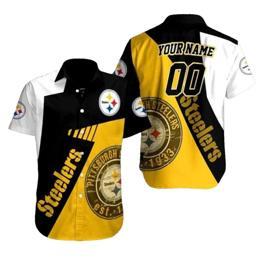 Personalized Vintage Pittsburgh Gold Rush Steelers Hawaiian Shirt - Moonbestprint