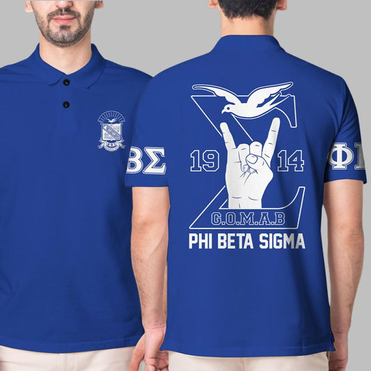Phi Beta Sigma 1914 Custom Name Polo Shirt - Moonbestprint