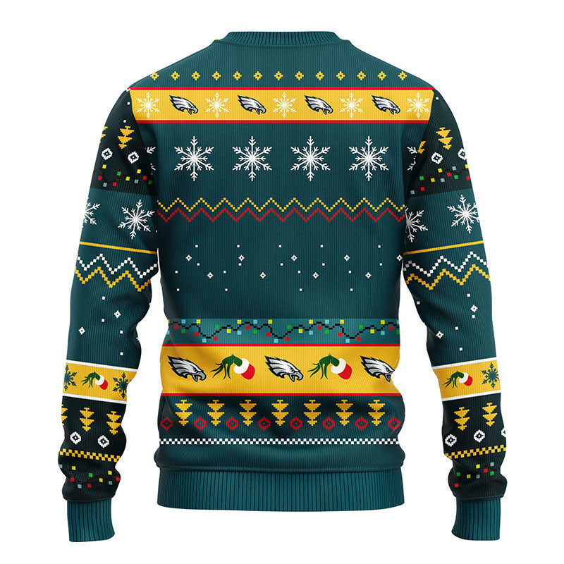Philadelphia Eagles 12 Grinch Xmas Day Ugly Christmas Sweater Moonbestprint