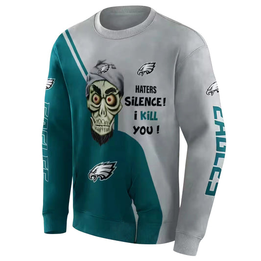 Philadelphia Eagles Achmed Skull Green Aop Sweatshirt - Moonbestprint