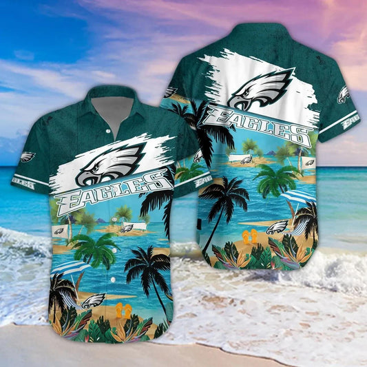 Philadelphia Eagles Aloha Shirt, NFL Hawaiian Shirt Moonbestprint