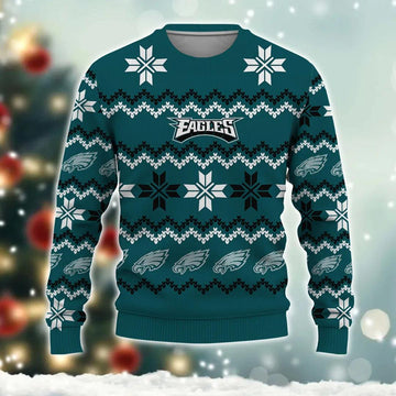Philadelphia Eagles Christmas Ugly Sweater, NFL Christmas Sweater Moonbestprint