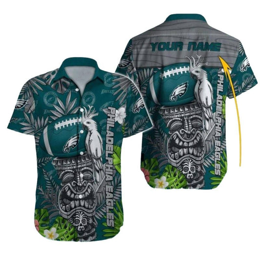 Personalized Philadelphia Eagles Tiki Jungle Hawaiian Shirt - Moonbestprint