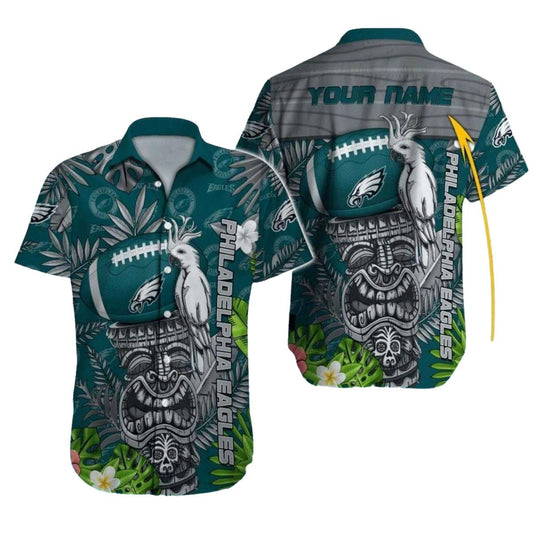 Personalized Philadelphia Eagles Tiki Jungle Hawaiian Shirt - Moonbestprint