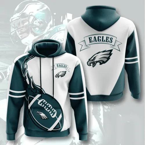 Philadelphia Eagles Fire Ball 3D Hoodie, NFL Hoodie Moonbestprint