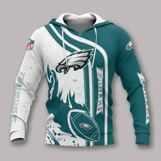 Philadelphia Eagles Fire Ball All Over Print Hoodie, NFL Hoodie Moonbestprint