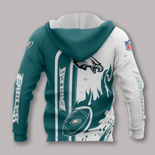 Philadelphia Eagles Fire Ball All Over Print Hoodie, NFL Hoodie Moonbestprint