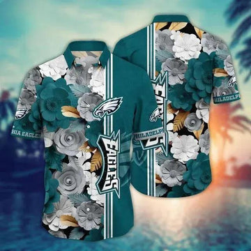 Philadelphia Eagles Flower Hawaiian Shirt, NFL Hawaiian Shirt Moonbestprint