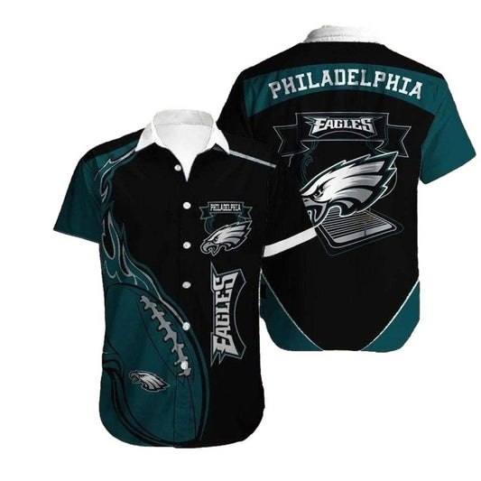 Philadelphia Eagles Game Day Contrast Panel Football Hawaiian Shirt - Moonbestprint