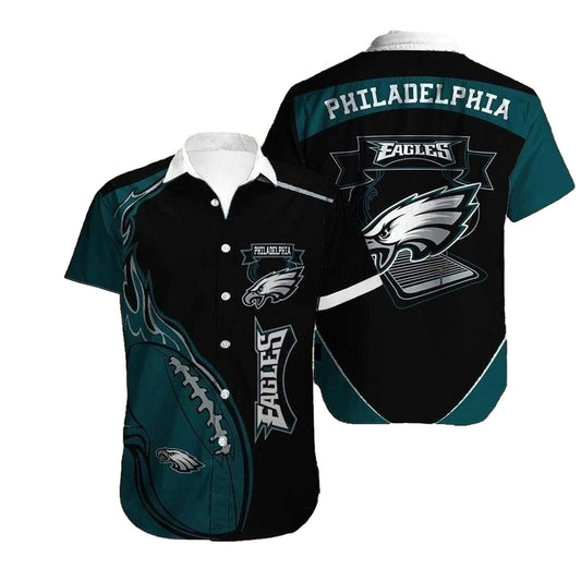 Philadelphia Eagles Game Day Contrast Panel Football Hawaiian Shirt - Moonbestprint