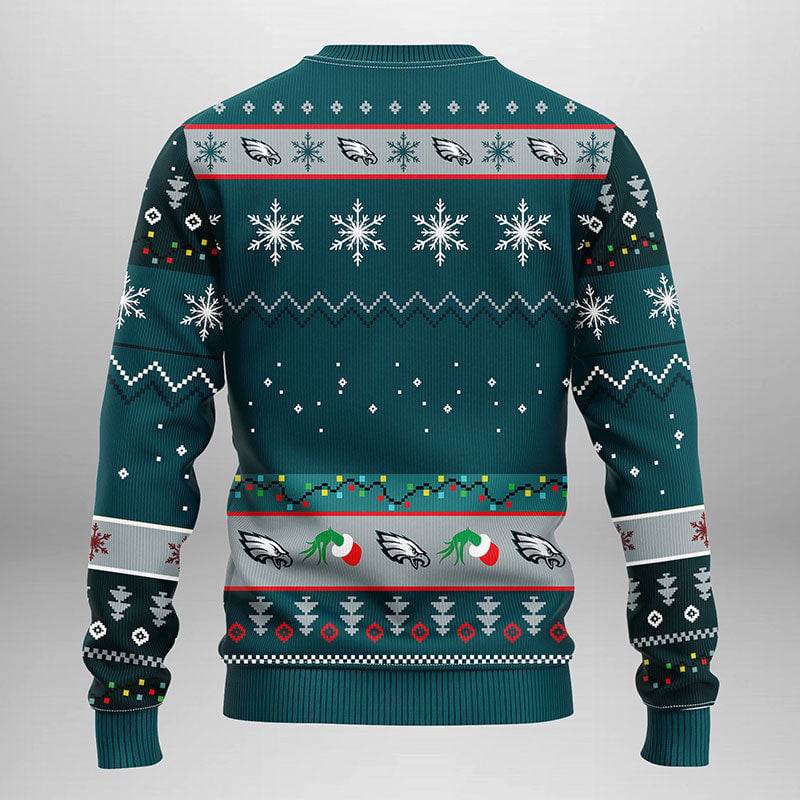 Philadelphia Eagles Grinch Ugly Christmas Sweater Moonbestprint