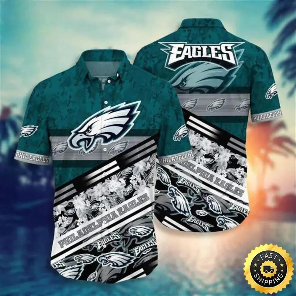 Philadelphia Eagles Hawaiian Shirt Beach Gift For Football Fans, NFL Hawaiian Shirt Moonbestprint