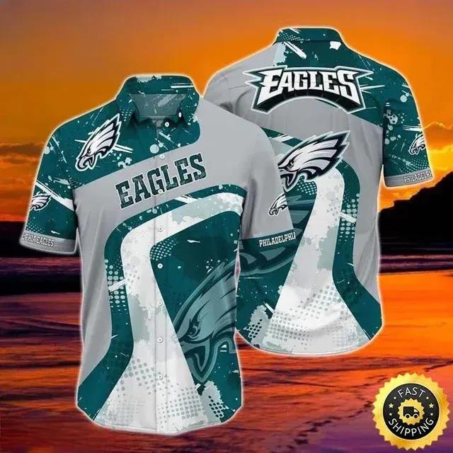 Philadelphia Eagles Hawaiian Shirt Best Beach Gift, NFL Hawaiian Shirt Moonbestprint