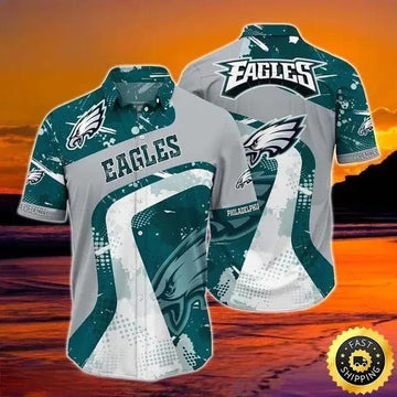 Philadelphia Eagles Hawaiian Shirt Best Beach Gift, NFL Hawaiian Shirt Moonbestprint