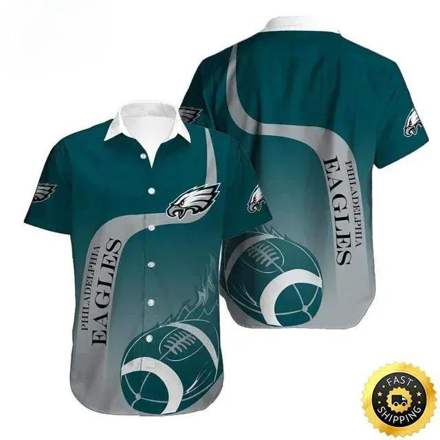 Philadelphia Eagles Hawaiian Shirt Birthday Gift For Football Fans 2, NFL Hawaiian Shirt Moonbestprint