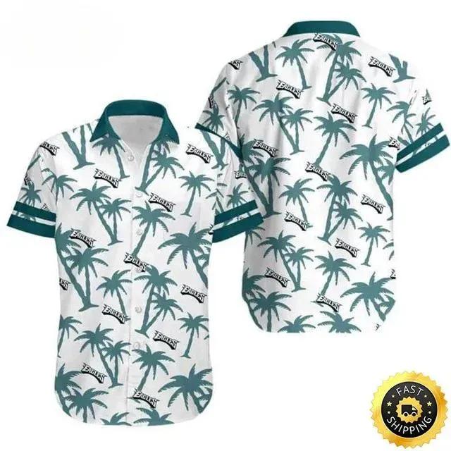 Philadelphia Eagles Hawaiian Shirt Coconut Tree Best Beach Gift, NFL Hawaiian Shirt Moonbestprint