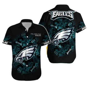 Philadelphia Eagles Dark Jungle And Logo Hawaiian Shirt - Moonbestprint