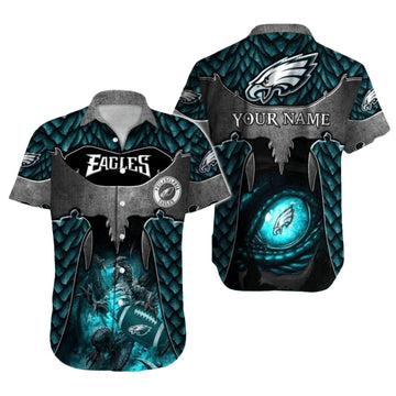 Personalized Philadelphia Eagles Dragon Scales And Eye Hawaiian Shirt - Moonbestprint