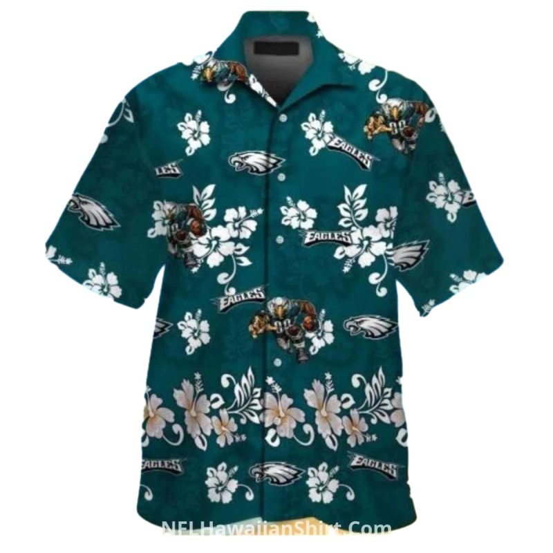 Philadelphia Eagles Floral And Mascot Hawaiian Shirt - Moonbestprint